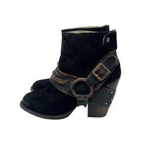 Freebird by Steven El Paso Harness Bootie Ankle Boots - Black & Brown - Size 6
